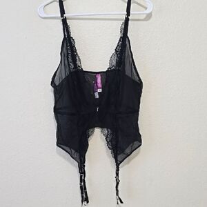 Adore Me Black Lace Bra with Sheer Detailing xl